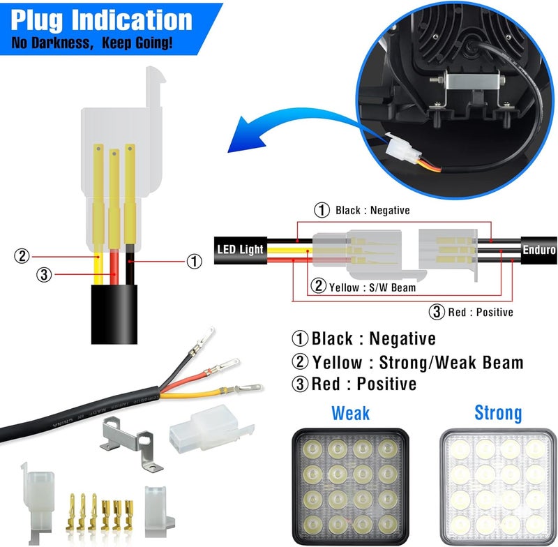 MCHMFG Dirtbike Headlight,LED Enduro Pit Bike Light Kit Universal For Most Dirt Pit Bike Motorcycle TC FC TE FE TX FX - Image 4